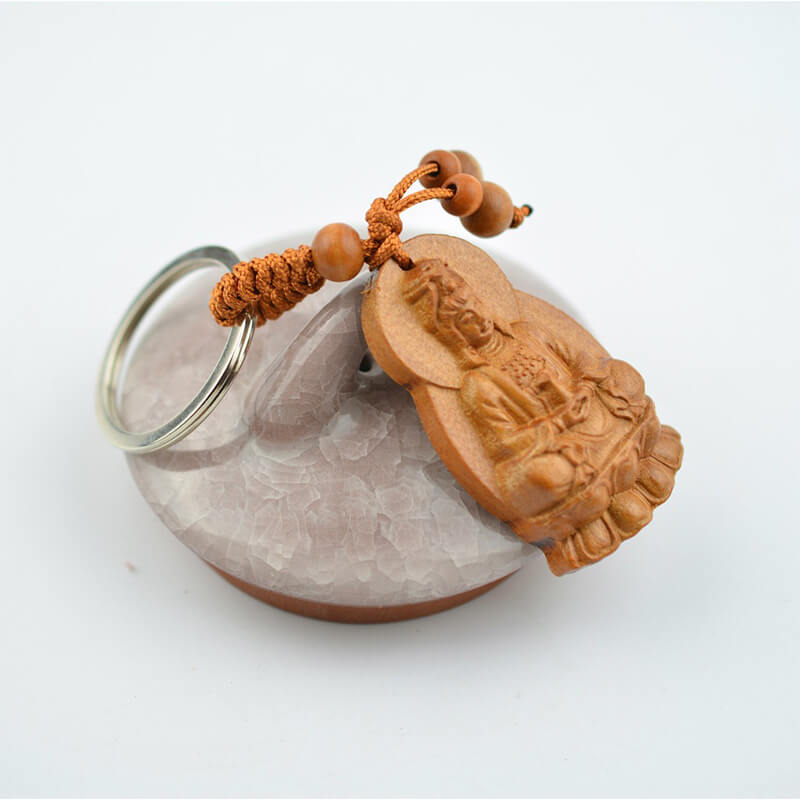 móc khóa gỗ quan âm hoa sen móc khóa gỗ quan âm hoa sen