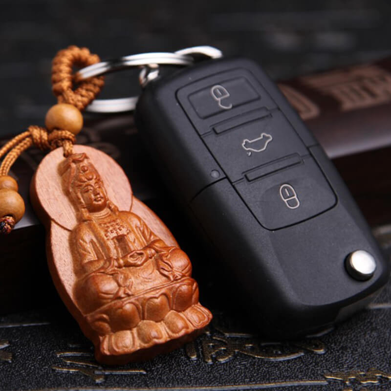 móc khóa gỗ quan âm hoa sen móc khóa gỗ quan âm hoa sen