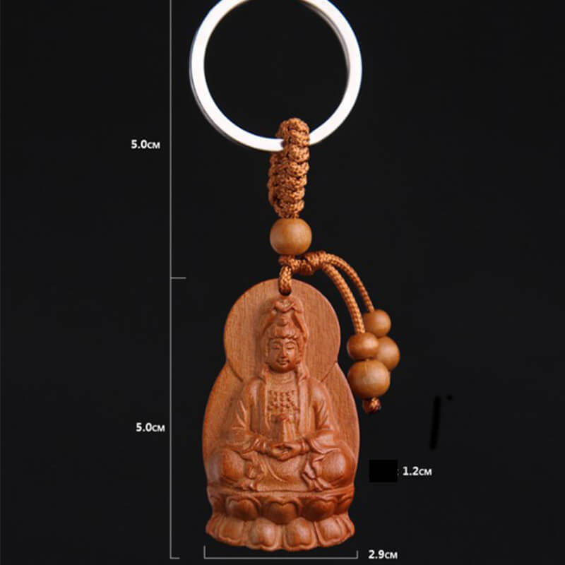 móc khóa gỗ quan âm hoa sen móc khóa gỗ quan âm hoa sen