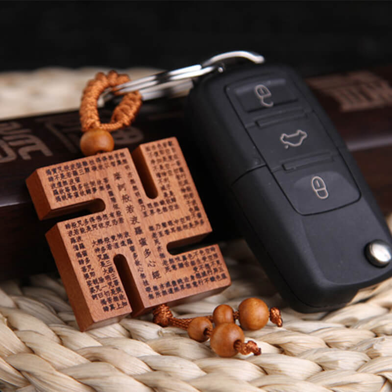 móc khóa gỗ tam kinh chữ vạn móc khóa gỗ tam kinh chữ vạn