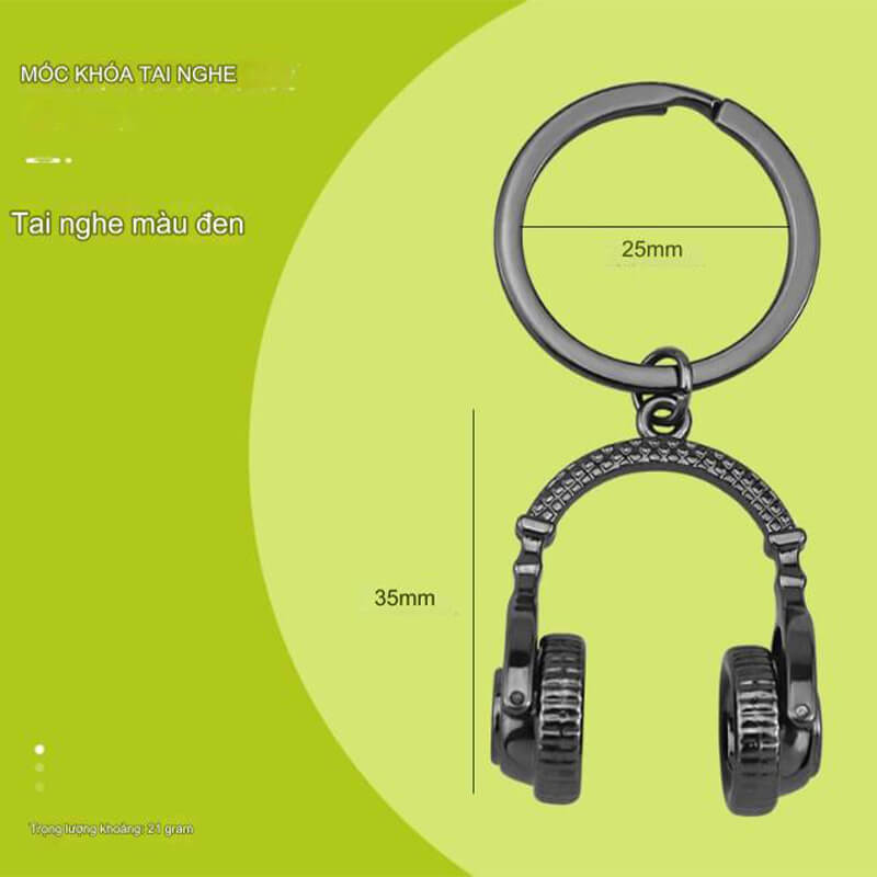 móc khóa tay nghe màu đen