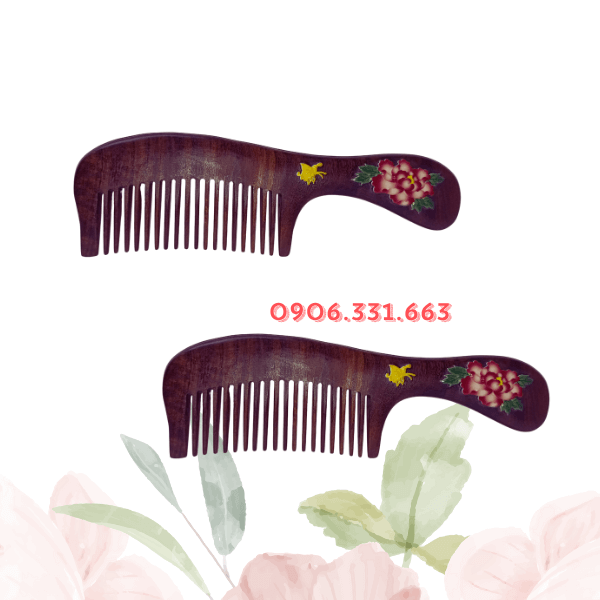 Lược gỗ đàn hương hoa mẫu đơn Lược gỗ đàn hương hoa mẫu đơn