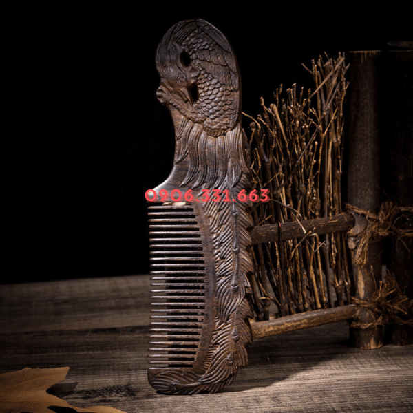 Lược gỗ đàn hương khắc phượng hoàng Lược gỗ đàn hương khắc phượng hoàng