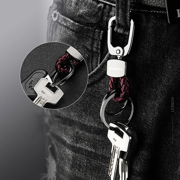 Móc khóa ô tô Honest BCK2-563 dây da Móc khóa ô tô Honest BCK2-563 dây da