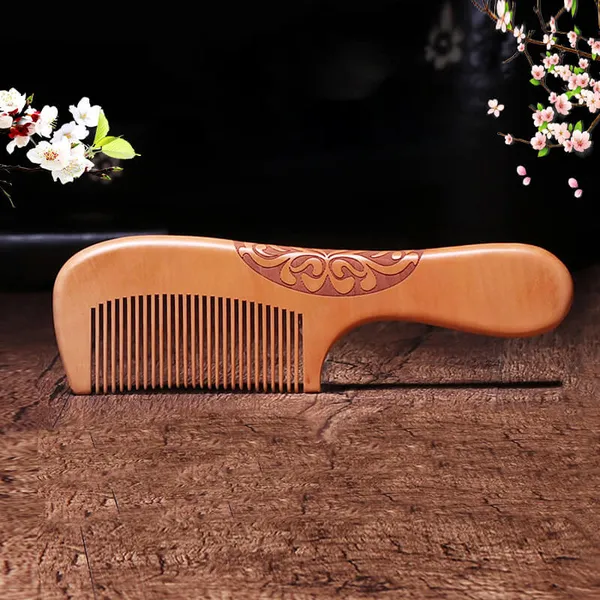 Lược gỗ đào tự nhiên chống tĩnh điện tóc