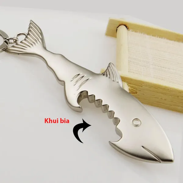 Móc chìa khóa khui bia cá mập