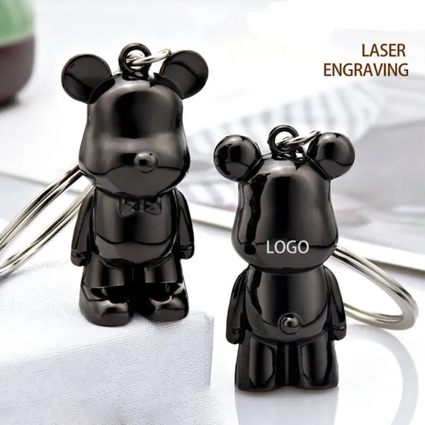 Móc khóa gấu bạo lực 3D