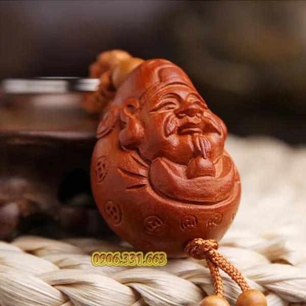 Móc khóa gỗ hình Thần Tài