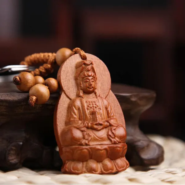 Móc Khóa Gỗ Quan Âm Hoa Sen – Tặng Phẩm Gửi Trao Bình An
