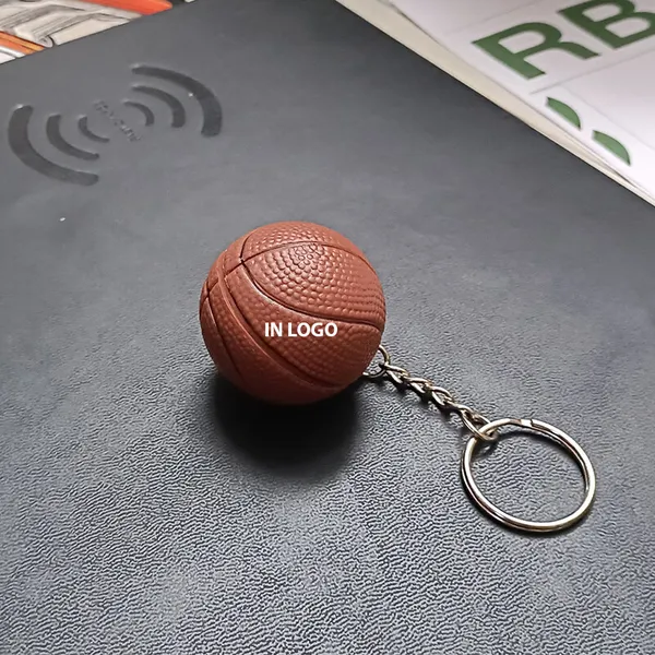 Móc khóa hình quả bóng rổ nâu