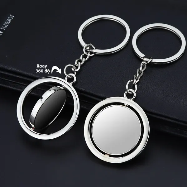 Móc khóa hình tròn xoay 360 độ