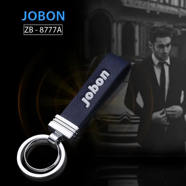 Móc khóa Jobon ZB-8777A dây da màu xanh