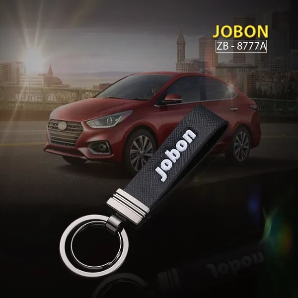 Móc khóa Jobon ZB-8777A dây da màu đen