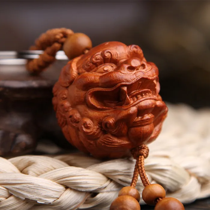 Móc khóa gỗ đầu kỳ lân