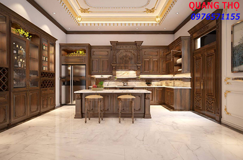 Tủ Bếp Gỗ Gõ Đỏ 1 Tủ Bếp Gỗ Gõ Đỏ 1