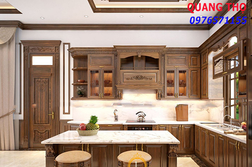 Tủ Bếp Gỗ Gõ Đỏ 2 Tủ Bếp Gỗ Gõ Đỏ 2