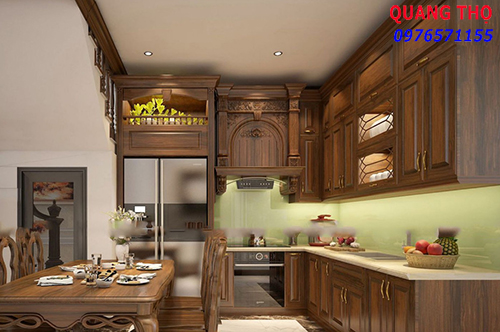 Tủ Bếp Gỗ Gõ Đỏ 3 Tủ Bếp Gỗ Gõ Đỏ 3