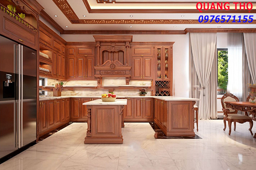 Tủ Bếp Gỗ Gõ Đỏ 4 Tủ Bếp Gỗ Gõ Đỏ 4