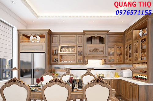 Tủ Bếp Gỗ Gõ Đỏ Sang Trọng Tủ Bếp Gỗ Gõ Đỏ Sang Trọng