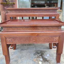 Mẫu bộ bàn thờ 2 món màu óc chó đẹp cho chung cư