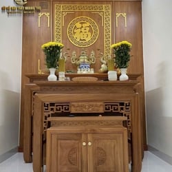 Phòng thờ đẹp hiện đại gỗ gõ đỏ Nam Phi cho nhà phố