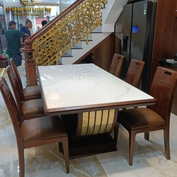 Bàn ăn gỗ gõ đỏ cao cấp 6 ghế - Đẳng cấp cho nhà phố