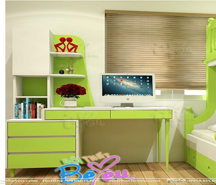 giuong tang tre em mau xanh cho be trai be gai noithatbeyeu.com