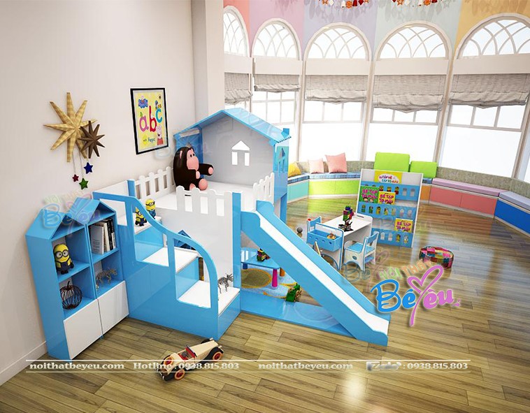 4 giuong tre em co cau truot mai nha cho be trai be gai noi that be yeu 0938815803