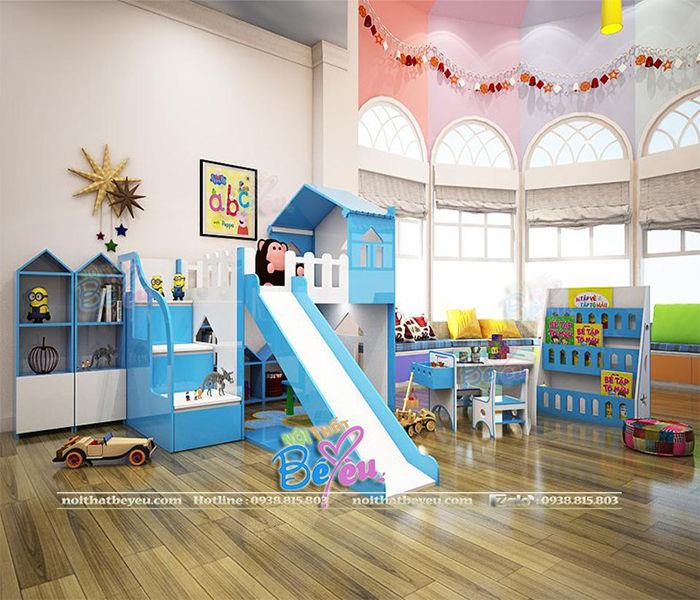 3 giuong tre em co cau truot mai nha cho be trai be gai noi that be yeu 0938815803