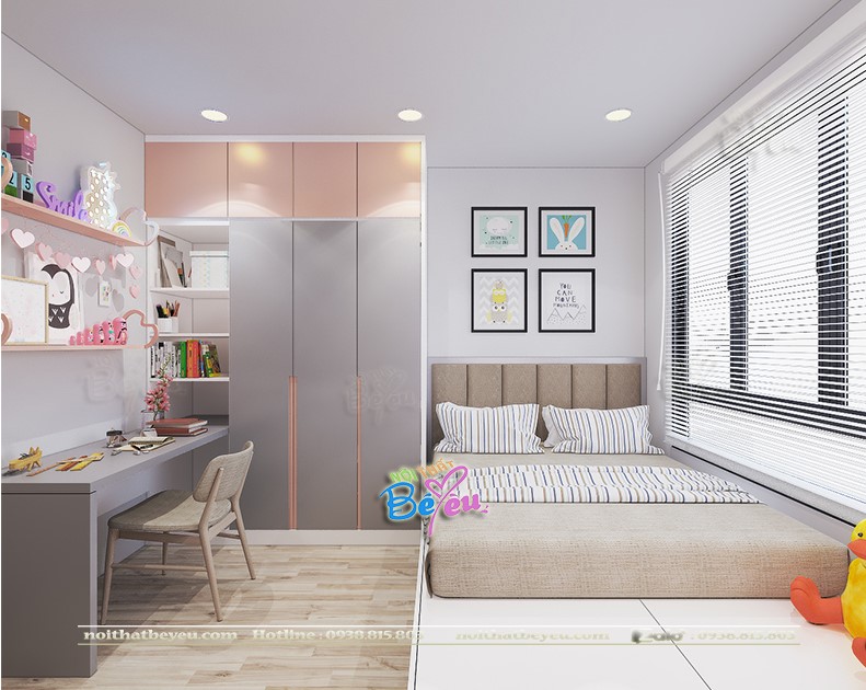 Trang tri thiet ke decor phong ngu cho con gai lon dep ca tinh hien dai