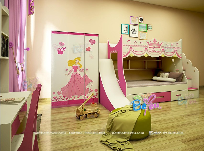 phong ngu cong chua mau hong cho be gai 2