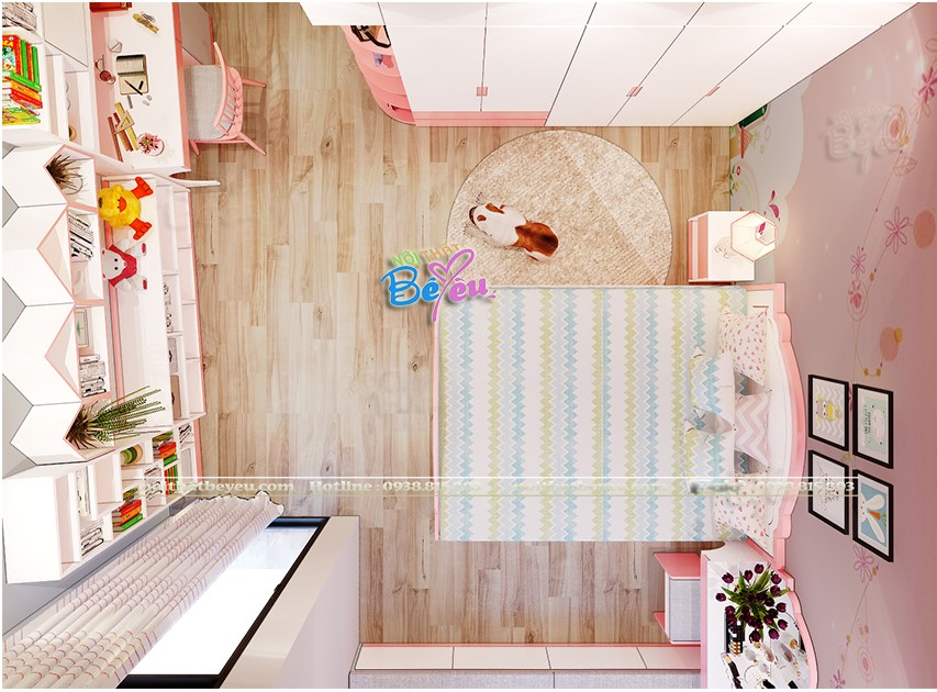 1c. trang tri phong ngu be gai mau hong pastel don gian hien dai 10 den 12 tuoi 11 tuoi