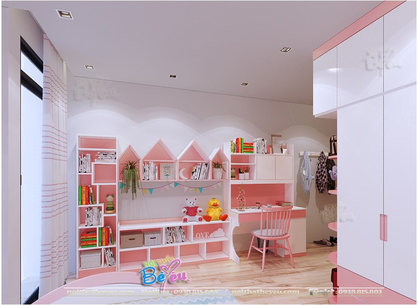 1c. trang tri phong ngu be gai mau hong pastel don gian hien dai 10 den 12 tuoi 15 tuoi