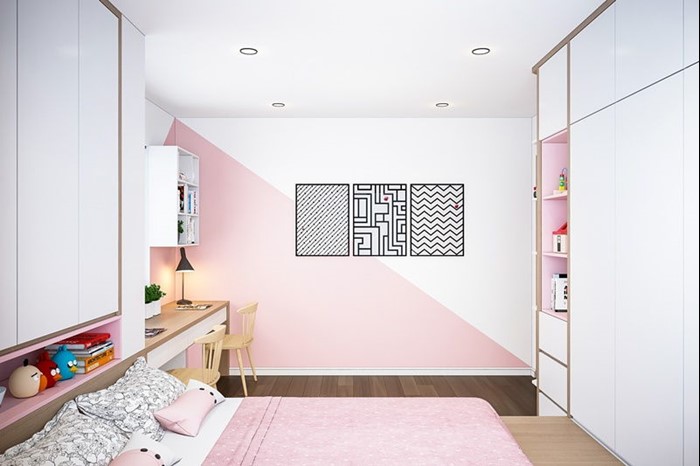 phong ngu dep cho con gai 13, 15 tuoi don gian  hien dai 4