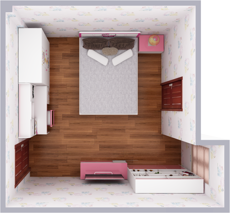 thiet ke trang tri phong ngu nho hello kitty mau hong cho be gai 9