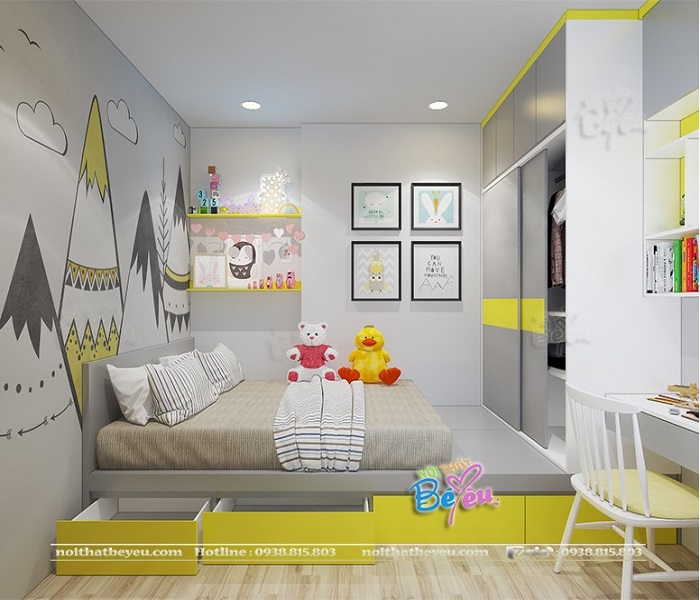phong ngu nho tiet kiem dien tich cho be trai