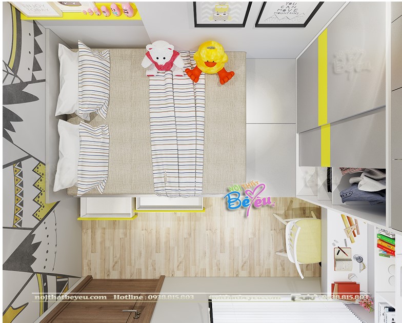 phong ngu nho tiet kiem dien tich cho be trai