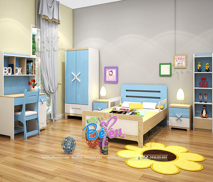 thiet ke phong ngu nho cho be trai don gian dep hien dai