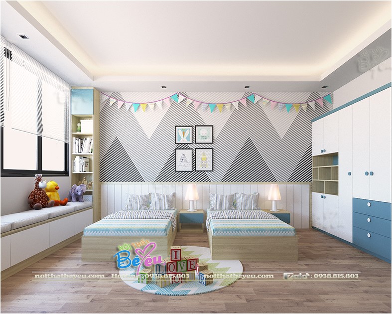 1. cach bo tri thiet ke phong ngu cho 2 be trai dep hien dai 10,tuoi 15 tuoi