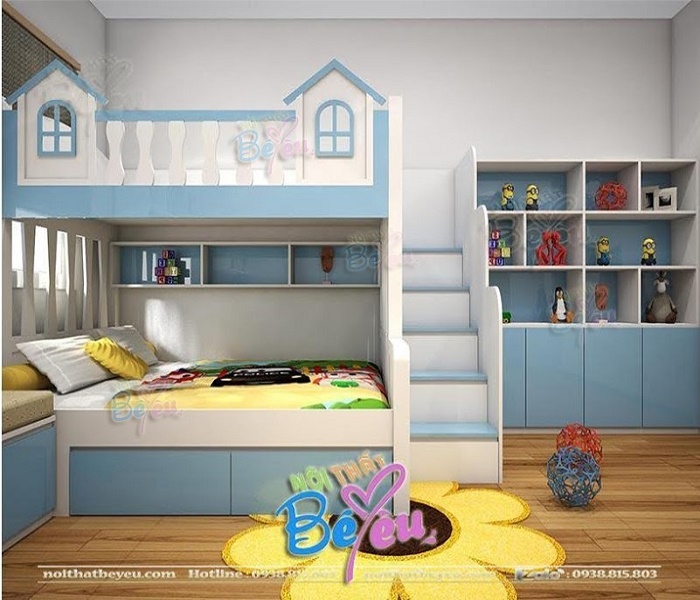 trang tri thiet ke phong ngu dep cho 2 be trai noithatbeyeu.com 0938.815.803