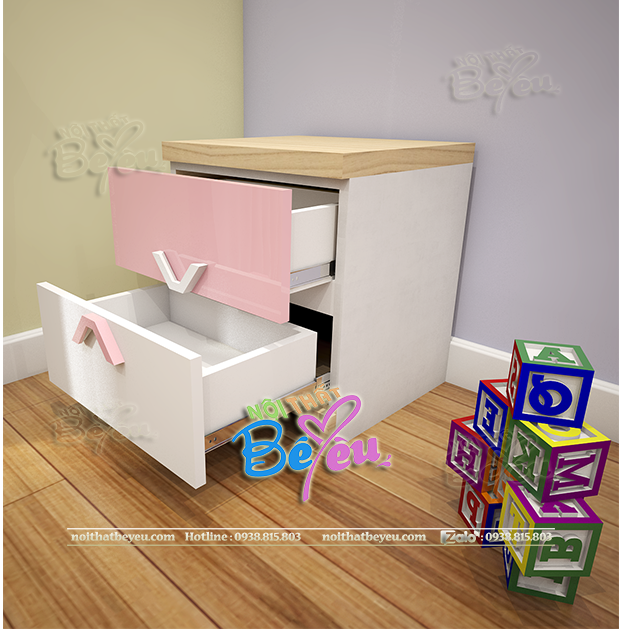 Phong ngu nho gon dep cho be gai mau hong don gian. noithatbeyeu.com 11