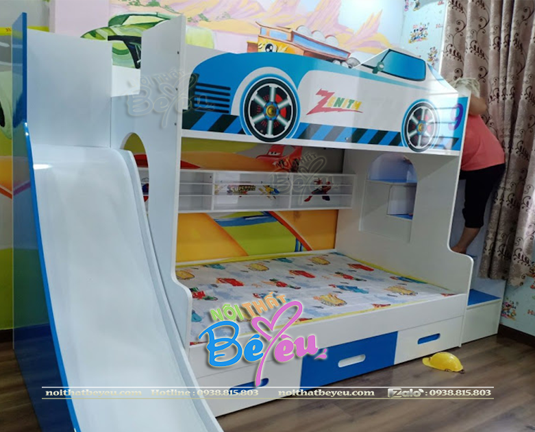 giuong tang tre em co cau truot cho be trai be gai - noithatbeyeu.com- 2