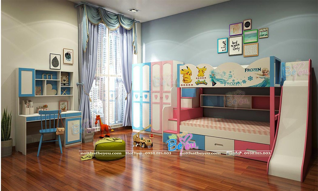 giuong tang co cau truot cho be gai be trai noithatbeyeu.com 0938815803