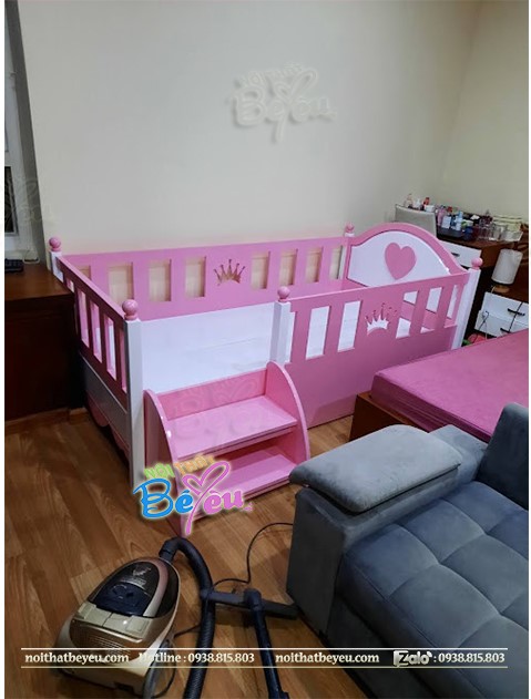 giường nhỏ cho bé trai bé gái 1m2, 1m4