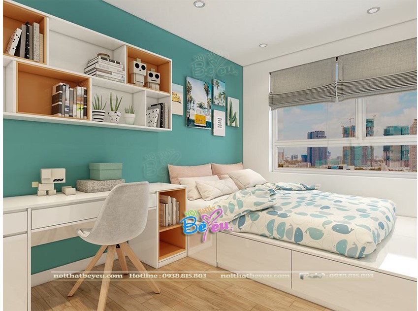 Thiết kế phòng ngủ cho bé trai be gai dien tich nho noi that tre em be yeu