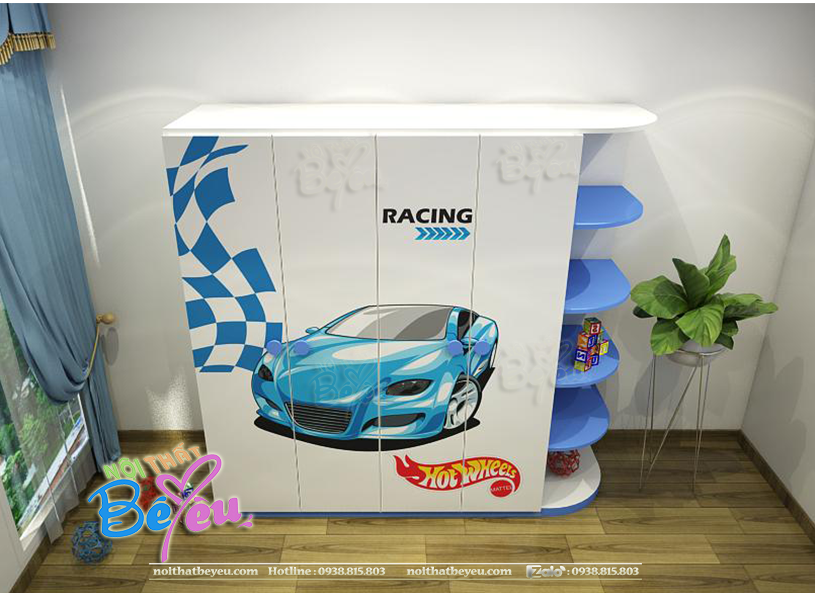 thiet ke tu ao tre em hinh oto cho be trai noi that be yeu 2