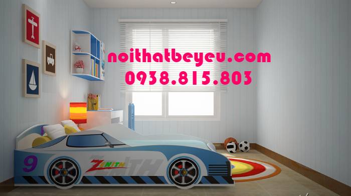 giuong ngu tre em cho be trai hinh o to