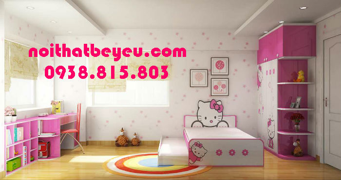 giường ngủ trẻ em hello kitty