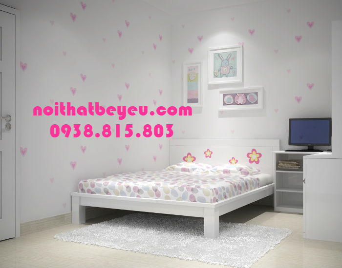 giường ngủ trẻ em bằng gỗ 1m2 1m4 1m6 1m8
