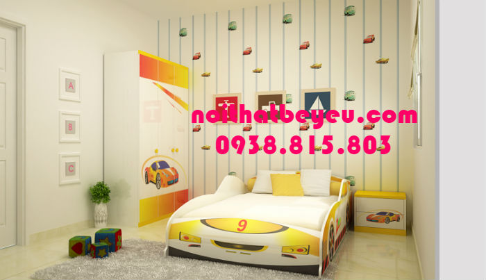 giuong ngu tre em hinh ô tô cho be trai